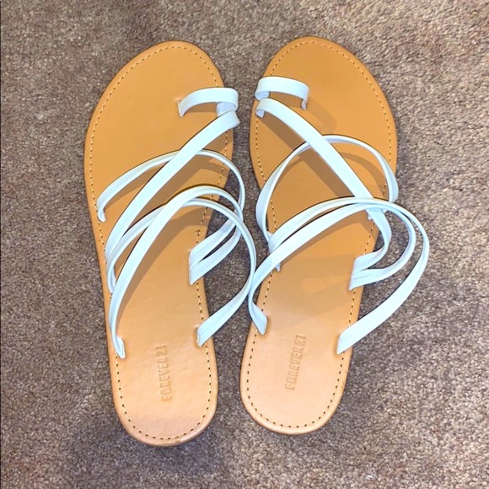 Forever 21 white strapped sandals